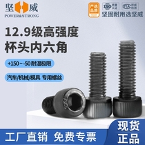 12 9 level cup head inner hexagonal screw M3M4M5M6M8M10 high-strength bolt cylindrical head screw lengthened