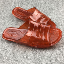 Natural beef tendon rubber wear-resistant non-slip feet classic old style plain color one-piece grandpa home slippers