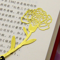 Korean Stationery Plant Creative Metal Bookmark Carnation Bookmark Mothers Day Gift