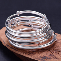999 foot sterling silver bracelet North Shang Guang same glossy sliding bracelet men and women couples Wild