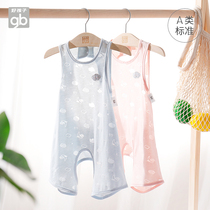 gb good children childrens clothes baby clothes baby Summer sleeveless jumpsuit boys and girls climbing clothes