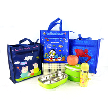 Portable bag with rice storage bag male cartoon childrens lunch box bag handbag primary school student cute waterproof