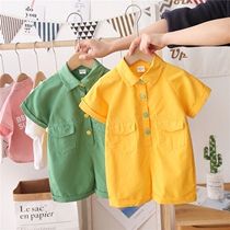 Male baby conjoined clothes Summer 2022 new boy Summer clothing suit Shuai qi Childrens online Red Ocean Girl clothing Han version of the wave