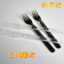 Disposable fork tag fork Plastic fork Western fork thickened creative long handle fork Pizza fork fruit tea fork