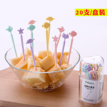 Japanese Fasola Home creative fruit sign cute cartoon animal safety small fork Children Baby fruit insert