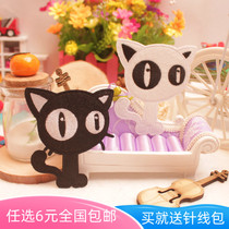 diy clothes patch decal cloth cloth embroidery can hot childrens men and women Baby cartoon black and white big-eyed cat