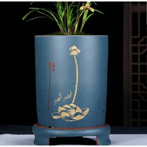 Purple Sand Flower Pot straight drum Orchid basin ceramic flower pot special broccoli special basin indoor plant flower pot basin