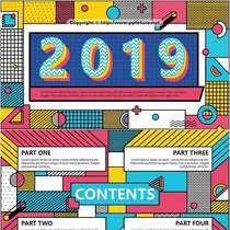 (Memphis) Creative Fashion Memphis style template PPT template colorful color mapping atmospheric creativity