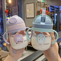 Baby water Cup sippy cup drinking milk school drinking cup small capacity Childrens Cup household drinking baby belt handle summer