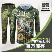 Summer ice silk fishing suit mens UV protection outdoor breathable quick-drying suit custom fishing suit