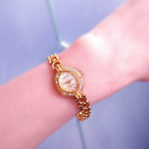 Domestic old watch collection stock Shanghai watch three factory Haida gold-plated bracelet quartz watch retro womens watch non-mechanical