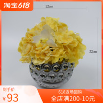 Minimalist modern daughter Book room TV cabinet Desktop yellow embroidered ball vase floral pendulum piece emulated flower fake flower silk flower