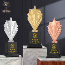 Metal trophy trophy making crystal trophy custom creative lettering medals customized corporate company excellent staff