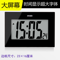 Electronic digital mute led alarm clock old people large font large screen display living room wall clock desk creative clock