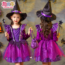 Halloween childrens costumes girl princess dress girl witch witch cos costume costume Halloween clothes