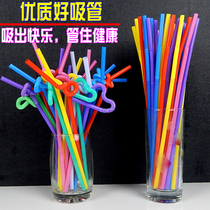 Straw disposable color art bending pregnant women childrens fruit juice drink milk tea food grade plastic commercial handmade