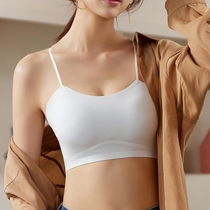 Ice wire wire breast anti-walking with breast cushion clusters with uncertain strap of the vest female with fine shoulder strap