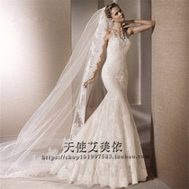 New European-style bridal drag top-yarn meritocratic eyelash lace lace soft yarn head yarn wedding ceremony church yarn