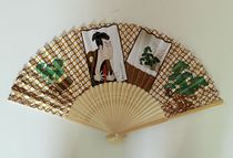 Japanese folding fan and wind fan Ukiyo-e man paper fan craft fan gift fan