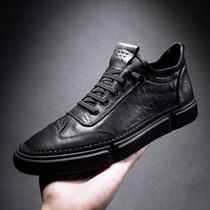 European station genuine leather shoes mens casual shoes cover feet summer breathable mens shoes tide soft bottom wild casual shoes mens shoes