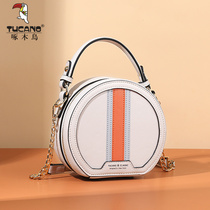 Woodpecker womens bag small round bag womens 2021 New Wild Hand bag Womens Small bag pop bag round shoulder bag