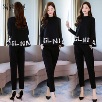 2021 autumn new womens high-end ladies large size fashion casual small fragrant style foreign age set spring and autumn