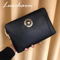 Luxcharm man holding a new light luxury leather password pack 2022 hand lock handbag business large-capacity handbag