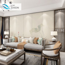 New Chinese flower and bird mural hard bag soft bag TV wall background wall dining room living room bedroom room bedside hard bag