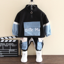 Small childrens clothing boy spring suit 2021 new childrens foreign style clothes boy handsome male baby two-piece set tide