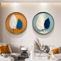 Living room decoration painting light luxury wind high-end handmade three-dimensional feather physical painting apartment decoration model room home hanging painting
