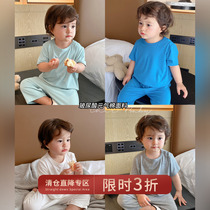 Chen Tai Pig L Mom Baby Boy Sleepwear Summer Thin baby Home clothes Childrens air conditioning suit Childrens pyjamas