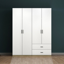 Wardrobe modern simple modern home Nordic wardrobe bedroom storage two doors combination pull door drawer type large wardrobe