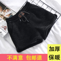 Shorts women winter black wear loose slim high waist 2020 New thick warm size straight autumn winter boots pants