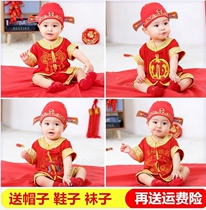 Chinese style red dress suit 10-1-3 years old summer dress childrens arrangement modern retro champion clothing baby catch week