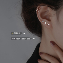 Miss Z Week Suit Pure Silver Ear Nail 2022 New Tide Breeder Ear Nail Female Summer Brief Is Small And Delicate