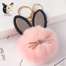 Fashion cat hair ball keychain imitation rabbit hair ball lady bag key chain rope ins car pendant accessories