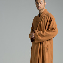 Ciyuan long shirt monk robe Buddhist monk clothing robe meditation summer cool washing cotton linen men and women