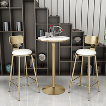 Modern bar chair bar stool bar table and chair combination Nordic simple bar chair small round table and chair bar chair bar stool