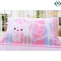 100% cotton household cartoon old-fashioned thickened green pillow towel towel type pure cotton solid color single pillow towel a pair of packs