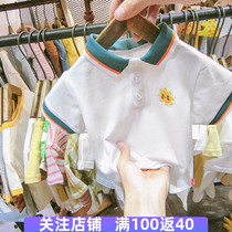 Childrens T-shirt polo shirt childrens clothing 2020 new children White T-shirt cotton lapel collar foreign style 3 boys and girls short sleeves