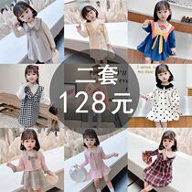 Girls spring and autumn dress dress 2022 new 0 foreign gas 1 baby princess dress 3 baby 5 year old girl long sleeve skirt