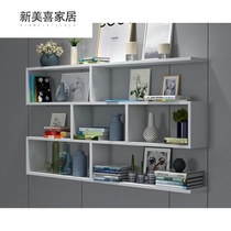 Small bookshelf decoration hanging wall bedroom cabinet creative Plaid calligraphy childrens storage room wall wall shelf