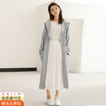  Windbreaker jacket womens 2021 new early autumn mid-length spring small coat trendy thin high-end hooded