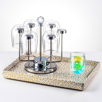 Glass set home living room cup water cup cold water cup set double layer Cup heat-resistant milk transparent cup 6