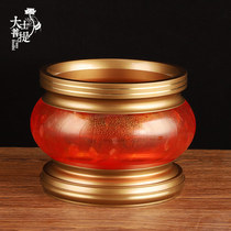 Taiwan pure bronze furnace for Buddhist household inner glass insert fragrance fragrance for Li-Li furnace sandalwood bowl