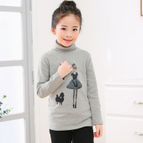 Girls base shirt 2021 Autumn and Winter Childrens High Neck T-shirt Cotton Underwear Baby Long Sleeve Top