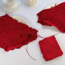 This Life Year Series ~ Big Red Modale New Year Red Cotton Adolescent Girls Antibacterial Sexy Japanese Triangle Underpants Women