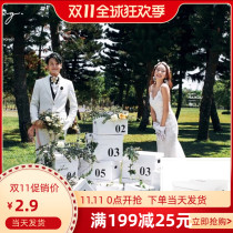 New ins style Korean wedding photography props White digital gift box location tour wedding photo props carton