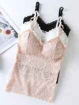  Beautiful back lace camisole Female sense slim inner strap with chest pad bandeau anti-naked chest-wrapped bottoming underwear