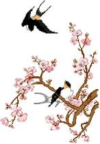 Af DMC cross stitch kit living room decorative painting ZGF-484 peach blossom with swallow print